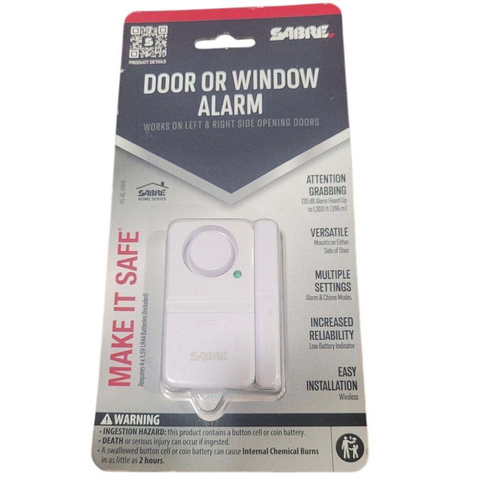 Sabre Door/Window Alarm Self-Monitoring Sensor Battery Adhesive Mount 90° Motion